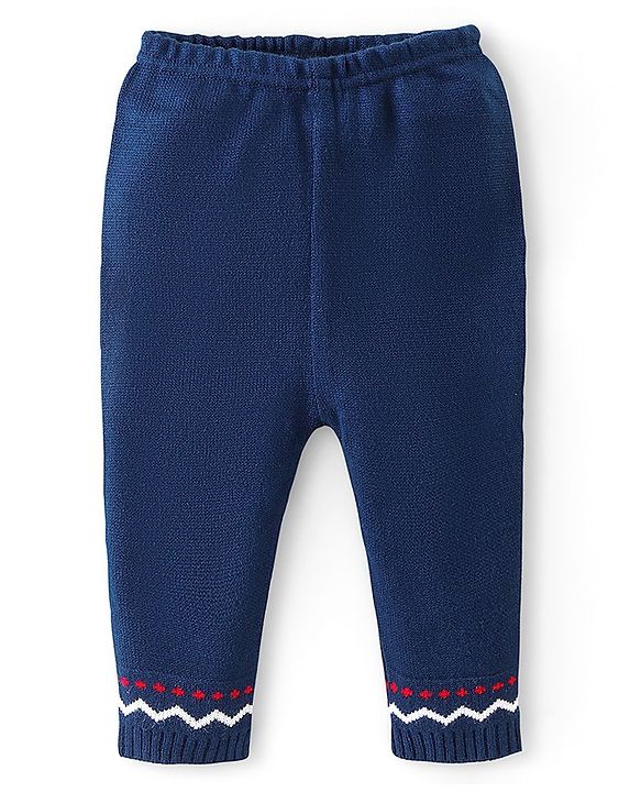 Babyhug Full Sleeves Baby Sweater Set with Reindeer Design - Navy Blue