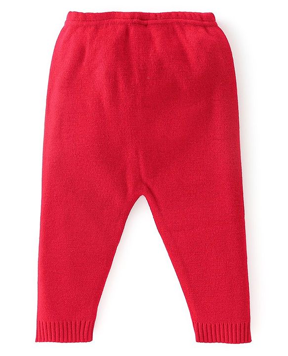 Babyhug Full Sleeves Baby Sweater Set with Strawberry Design - Navy Blue & Red