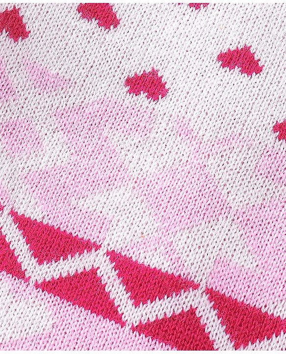 Babyhug Full Sleeves Baby Sweater Set - Pink