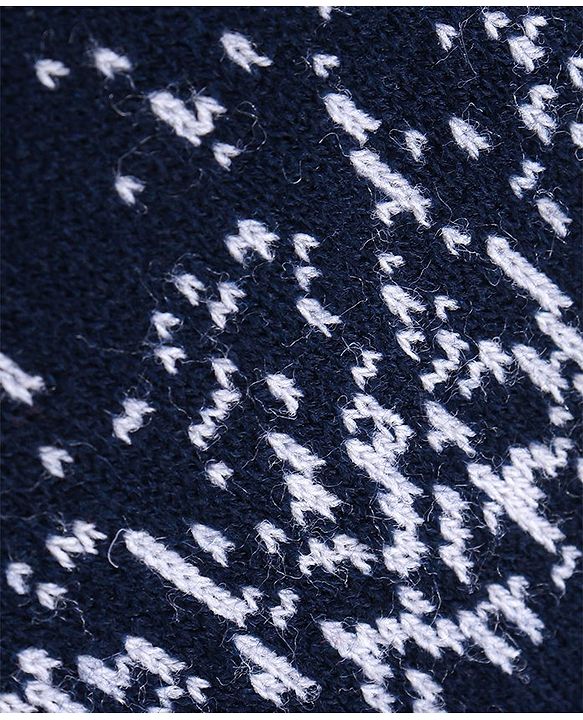 Babyhug Fleece Full Length Woollen Pant Dotted Print - Navy Blue