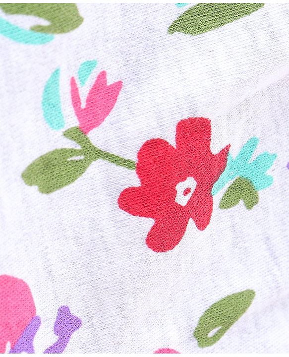 Babyhug 100% Cotton Interlock Knit Romper Floral Print Pack of 2 - Multicolour