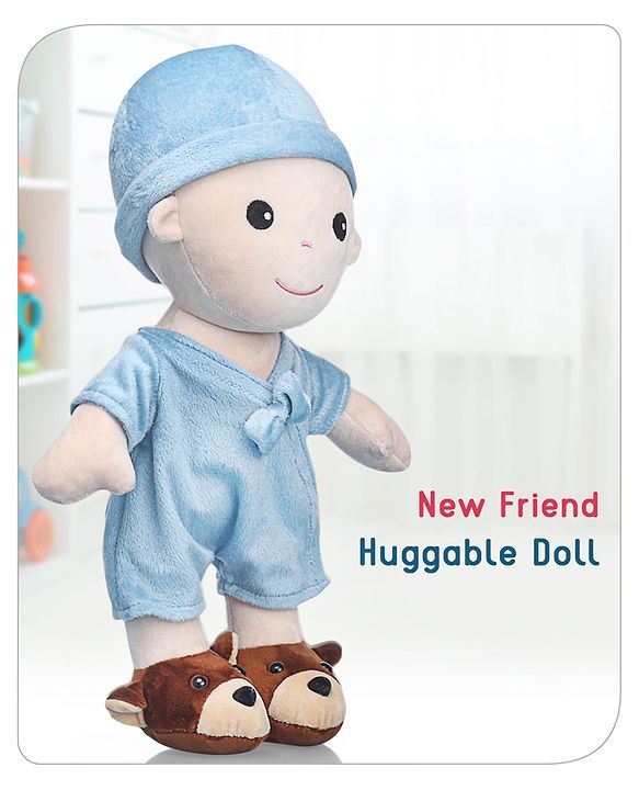 Babyhug Huggable Baby Doll Blue - Height 40 cm
