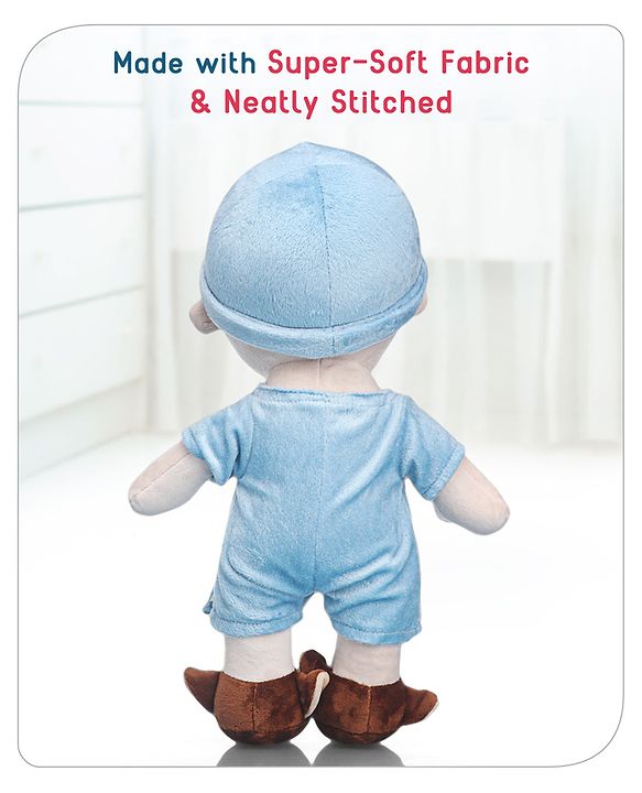 Babyhug Huggable Baby Doll Blue - Height 40 cm