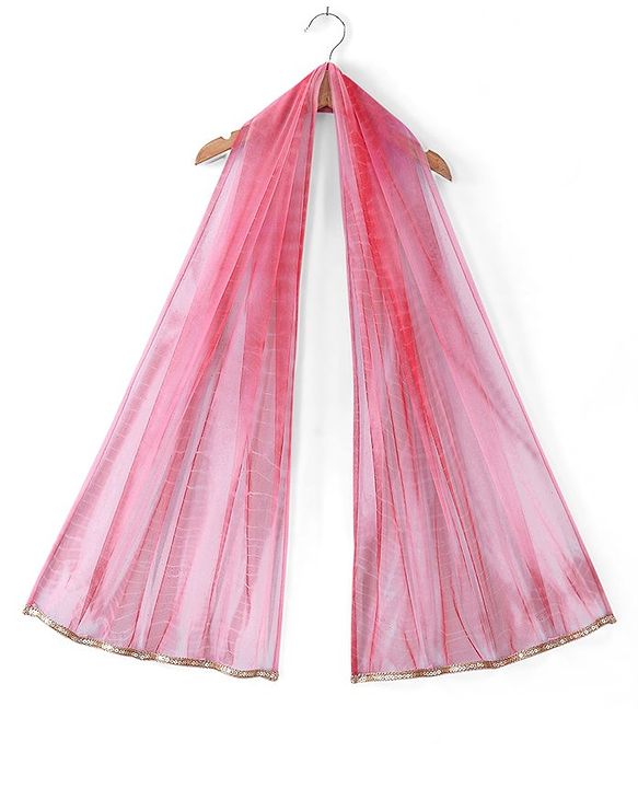 Babyhug Sleeveless Sequenced Embroidered Net Choli Lehenga and Dupatta - Pink & Peach