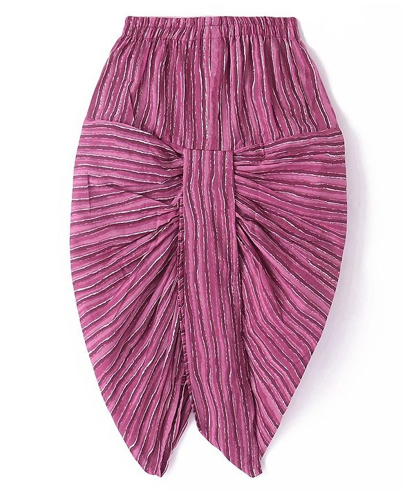 Babyhug 100% Cambric Full Sleeve Printed Kurta With Dhoti Set - Purple