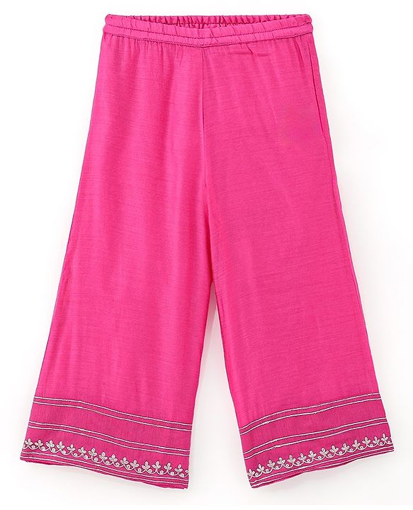 Babyhug Sleeveless Embroidered Kurta & Palazo with Dupatta - Pink