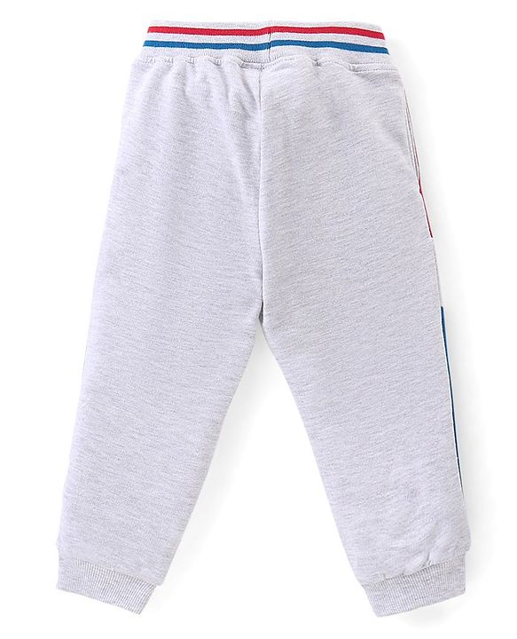 Babyhug 100% Cotton Knit Half Sleeves T-Shirt & Lounge Pant Set With Cut & Sew Pattern - Red Blue & Grey