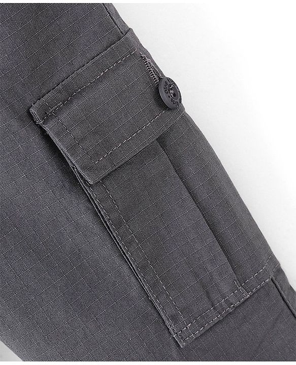 Pine Kids Cotton Full Length Elasticated Waist Jogger Fit Trouser Solid Colour - Grey