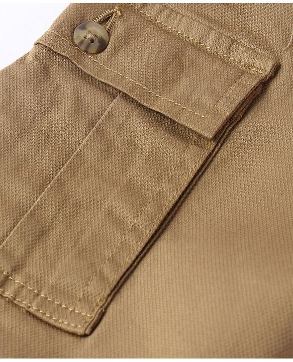 Pine Kids Cotton Full Length Elasticated Jogger Fit Trouser Solid Colour - Khaki