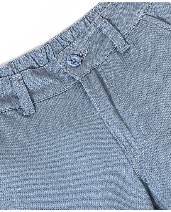 Pine Kids Cotton Elastane Woven Full Length Trousers - Light Blue