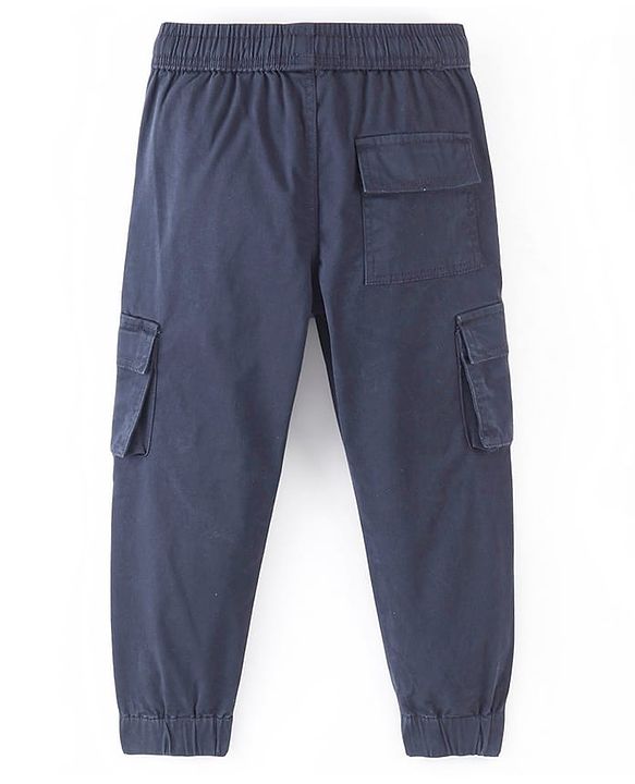 Pine Kids Cotton Full Length Lounge Pants Solid Colour - Navy Blue