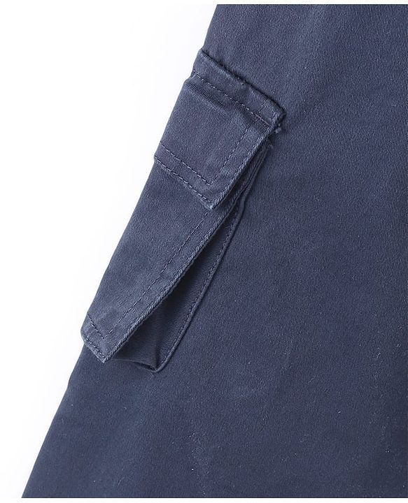 Pine Kids Cotton Full Length Lounge Pants Solid Colour - Navy Blue