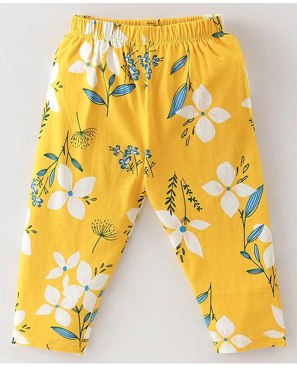 Buy Simply Sinker Full Length Floral Printed Leggings Pack of 2 Pink &  Yellow for Girls (18-24Months) Online in India, Shop at  -  14376886