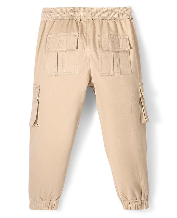 Pine Kids Full Length Elasticated Waist Jogger Fit Trouser- Beige