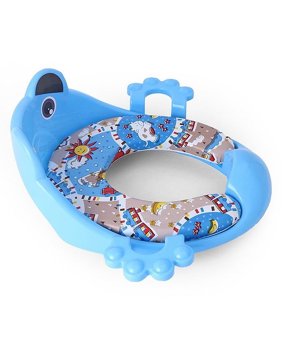 Babyhug Cushioned Potty Seat with Handle & Back Rest - Blue