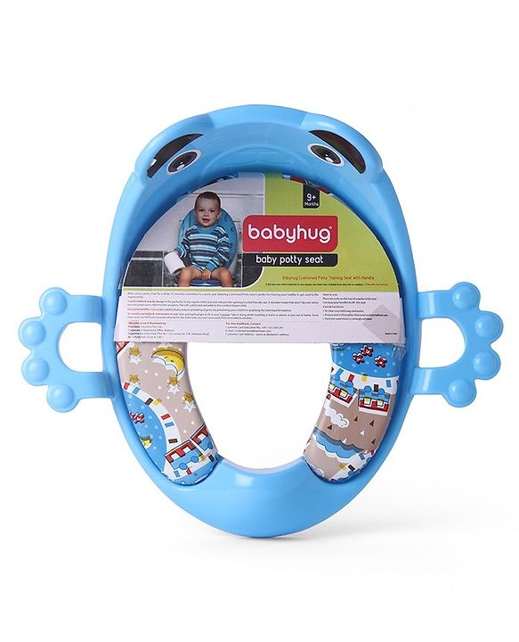Babyhug Cushioned Potty Seat with Handle & Back Rest - Blue