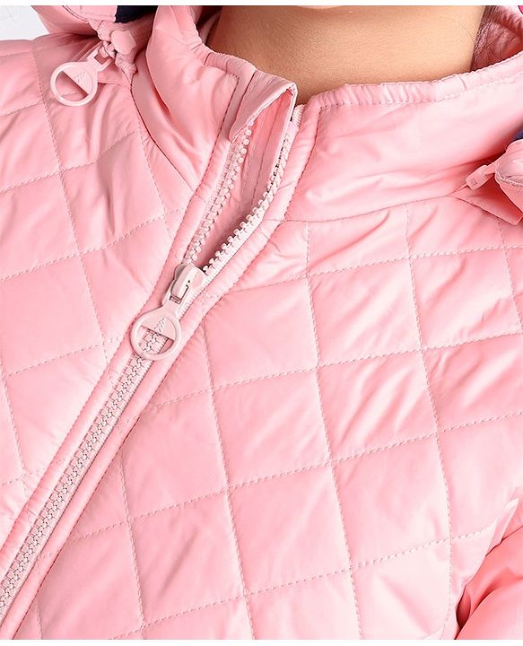Pine Kids Woven Full Sleeves Solid Medium Winter Hooded Jacket - Pink