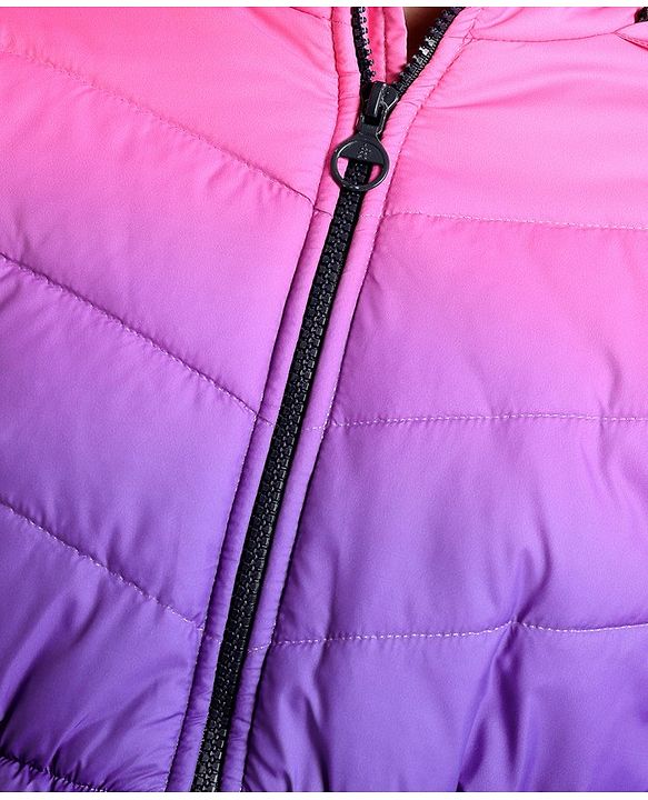 Pine Kids Full Sleeves Gradient Ombre Printed Medium Winter Hooded Jacket - Multicolor