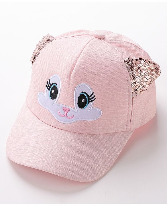 Babyhug Free Size Baseball Cap with Sequin Detailing -  Pink
