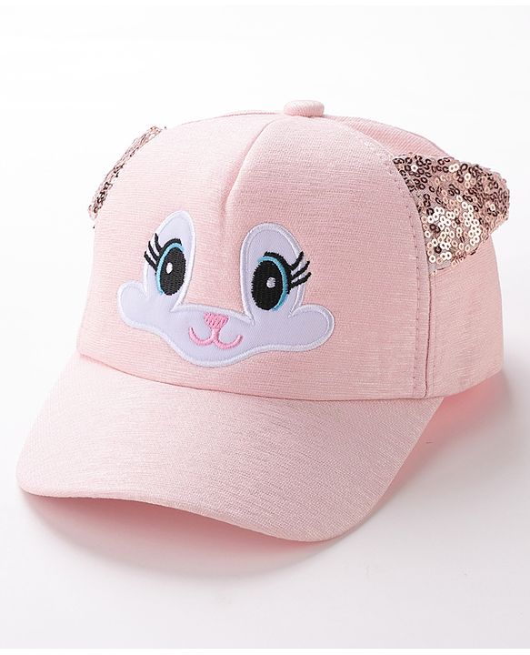 Babyhug Free Size Baseball Cap with Sequin Detailing -  Pink