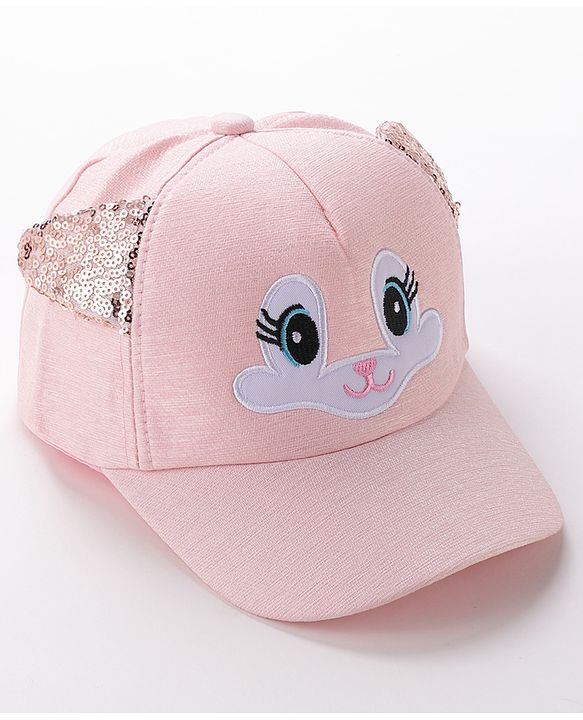 Babyhug Free Size Baseball Cap with Sequin Detailing -  Pink