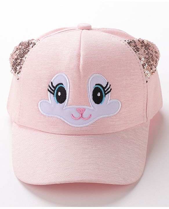 Babyhug Free Size Baseball Cap with Sequin Detailing -  Pink