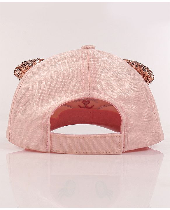 Babyhug Free Size Baseball Cap with Sequin Detailing -  Pink