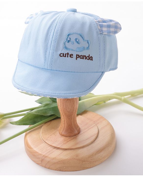 Babyhug Baseball Cap Panda Design Blue - Diameter 16 cm