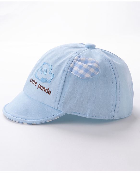 Babyhug Baseball Cap Panda Design Blue - Diameter 16 cm
