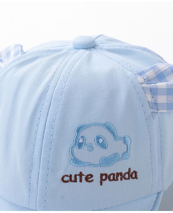 Babyhug Baseball Cap Panda Design Blue - Diameter 16 cm