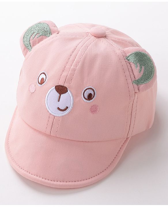Babyhug Baseball Caps Bear Design Pink - Diameter 15 cm