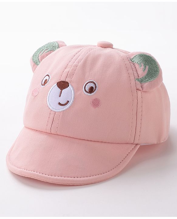 Babyhug Baseball Caps Bear Design Pink - Diameter 15 cm