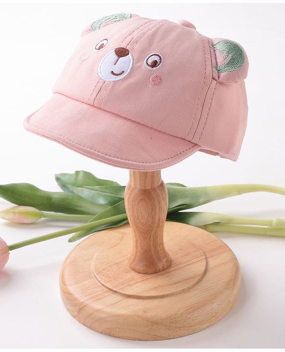 Babyhug Baseball Caps Bear Design Pink - Diameter 15 cm