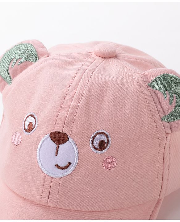 Babyhug Baseball Caps Bear Design Pink - Diameter 15 cm