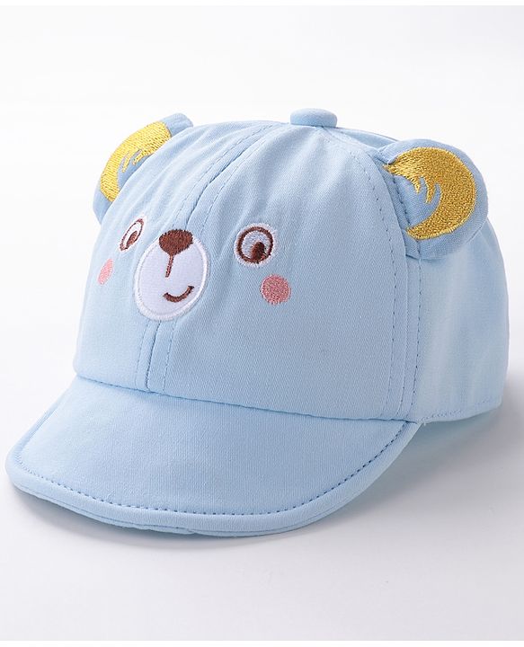Babyhug Baseball Caps Bear Design Blue - Diameter 16 cm