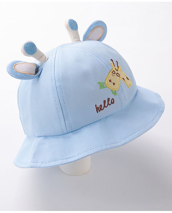 Babyhug Bucket Hat Girrafe Design Blue - Diameter 16 cm