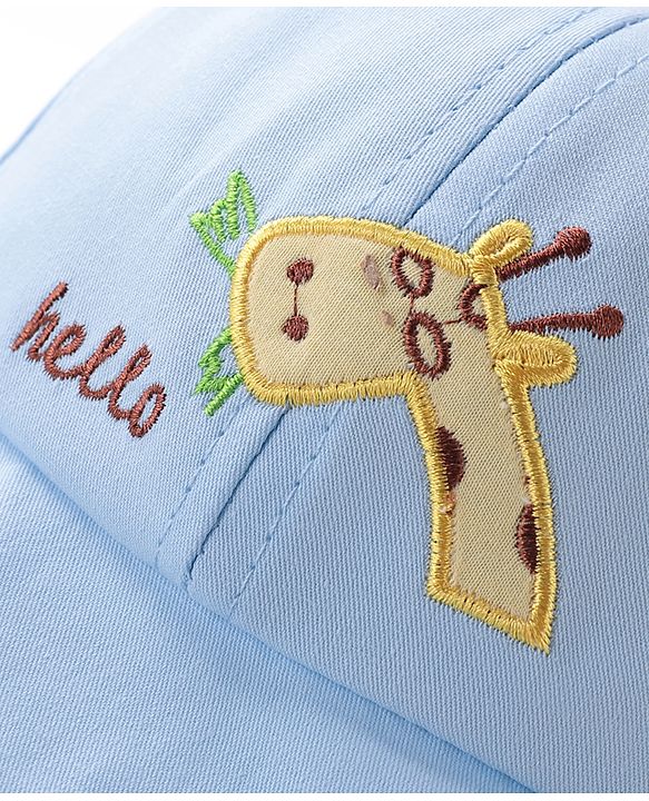 Babyhug Bucket Hat Girrafe Design Blue - Diameter 16 cm