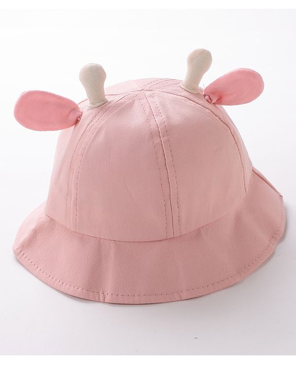 Babyhug Free Size Bucket Hat with Giraffe Details - Pink