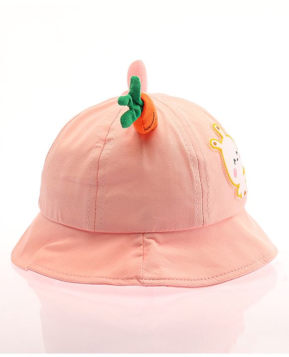 Babyhug Bucket Hat Bunny Design Pink - Diameter 17 cm