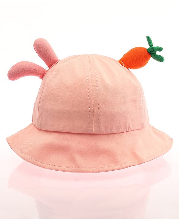 Babyhug Bucket Hat Bunny Design Pink - Diameter 17 cm