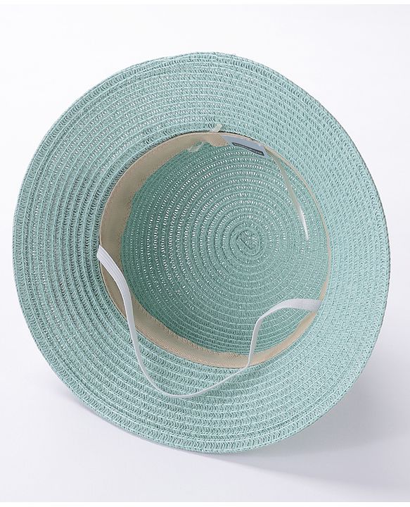 Babyhug Straw Hat Flower Design with Sling Bag - Blue