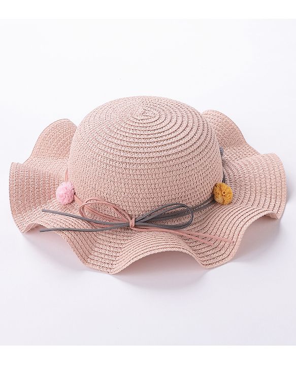 Babyhug Straw Hat with Purse - Pink