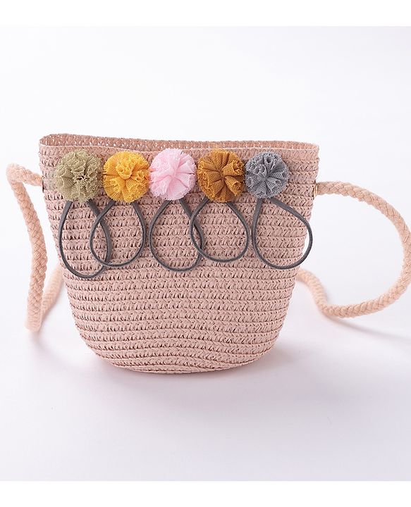 Babyhug Straw Hat with Purse - Pink