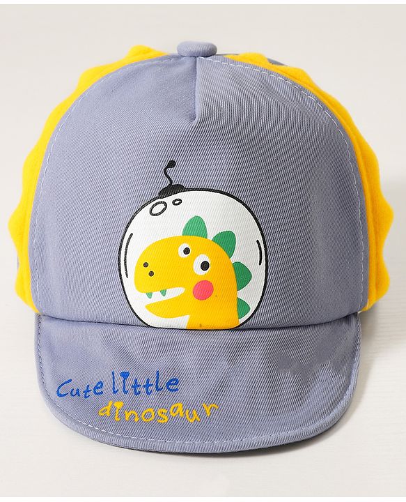 Babyhug Baseball Cap Dinosaur Print Grey - Diameter 15.5 cm