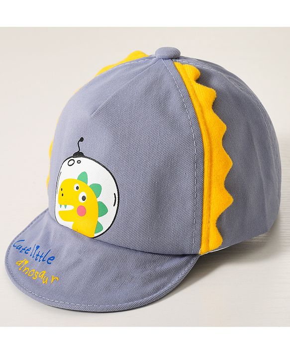 Babyhug Baseball Cap Dinosaur Print Grey - Diameter 15.5 cm