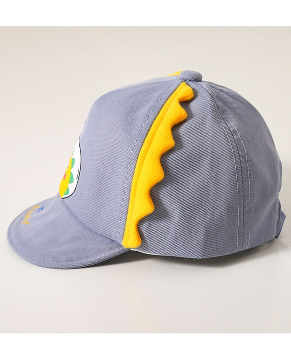 Babyhug Baseball Cap Dinosaur Print Grey - Diameter 15.5 cm