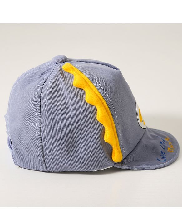Babyhug Baseball Cap Dinosaur Print Grey - Diameter 15.5 cm
