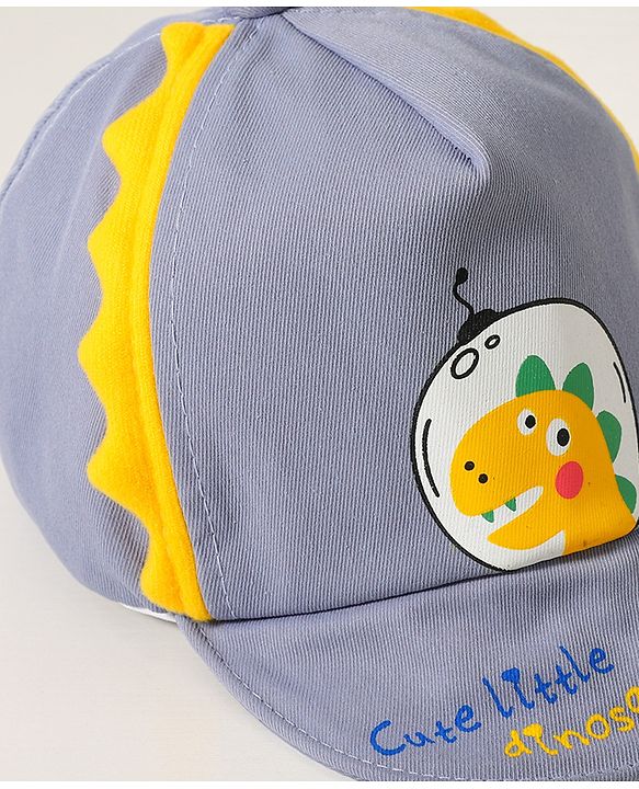 Babyhug Baseball Cap Dinosaur Print Grey - Diameter 15.5 cm
