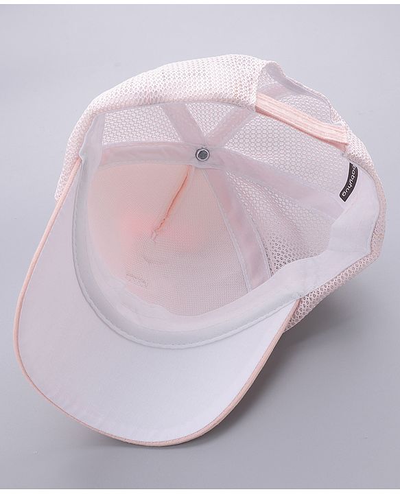 Babyhug Cotton Baseball Cap With Teddy Bear Applique - Pink