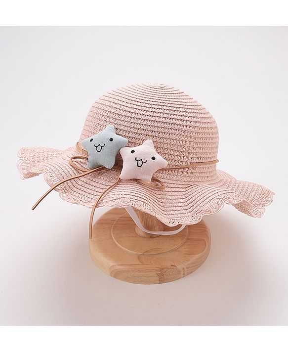Babyhug Straw Hat Star Design - Pink